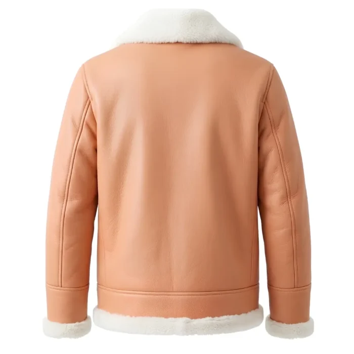 Solstice Men's Peach Shearling Leather Jacket