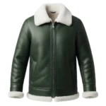 Evergreen Men's Forest Green Shearling Leather Jacket
