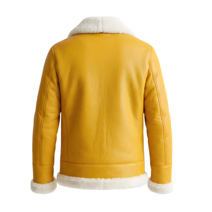 Solstice Men's Gold Shearling Leather Jacket
