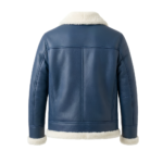 Azure Legacy Men's Blue Leather Shearling Jacket