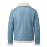 Bluehaven Men's Blue Shearling Leather Jacket